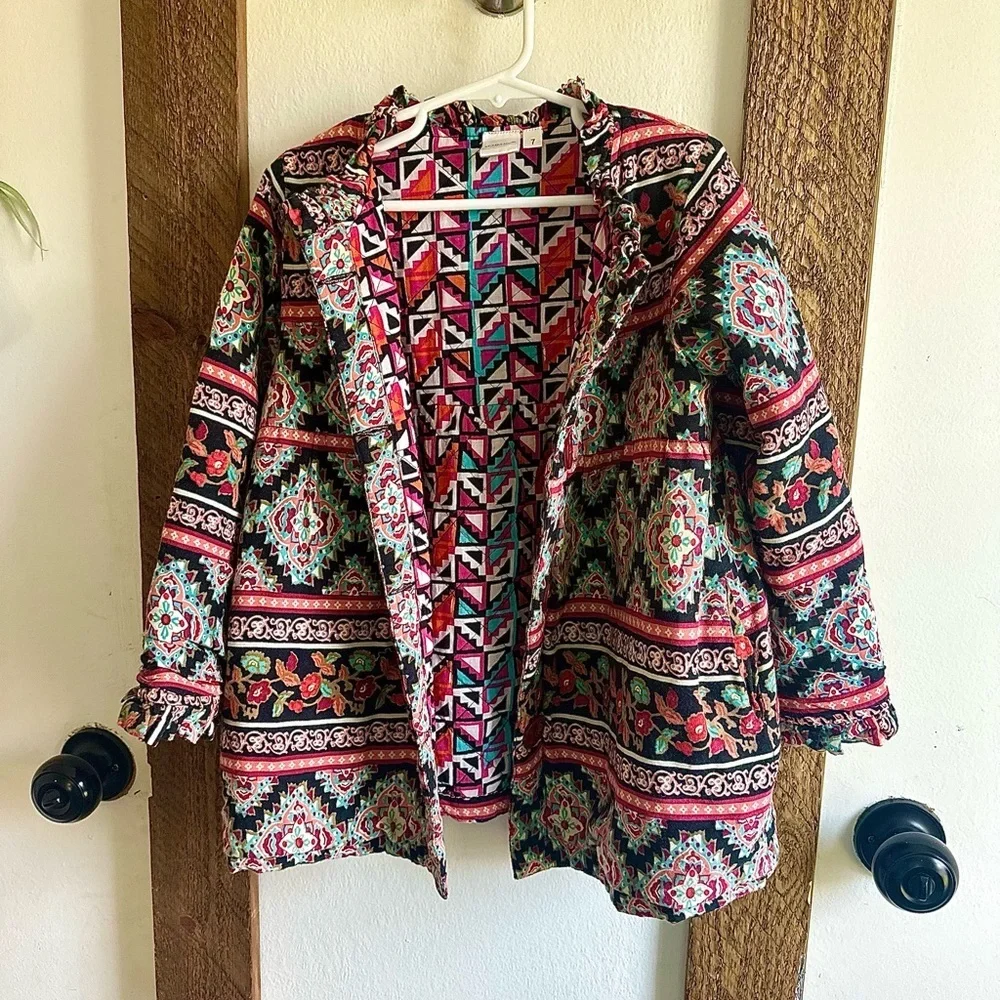 Girls Ethnic Boho Vintage Reversible Jacket size 7